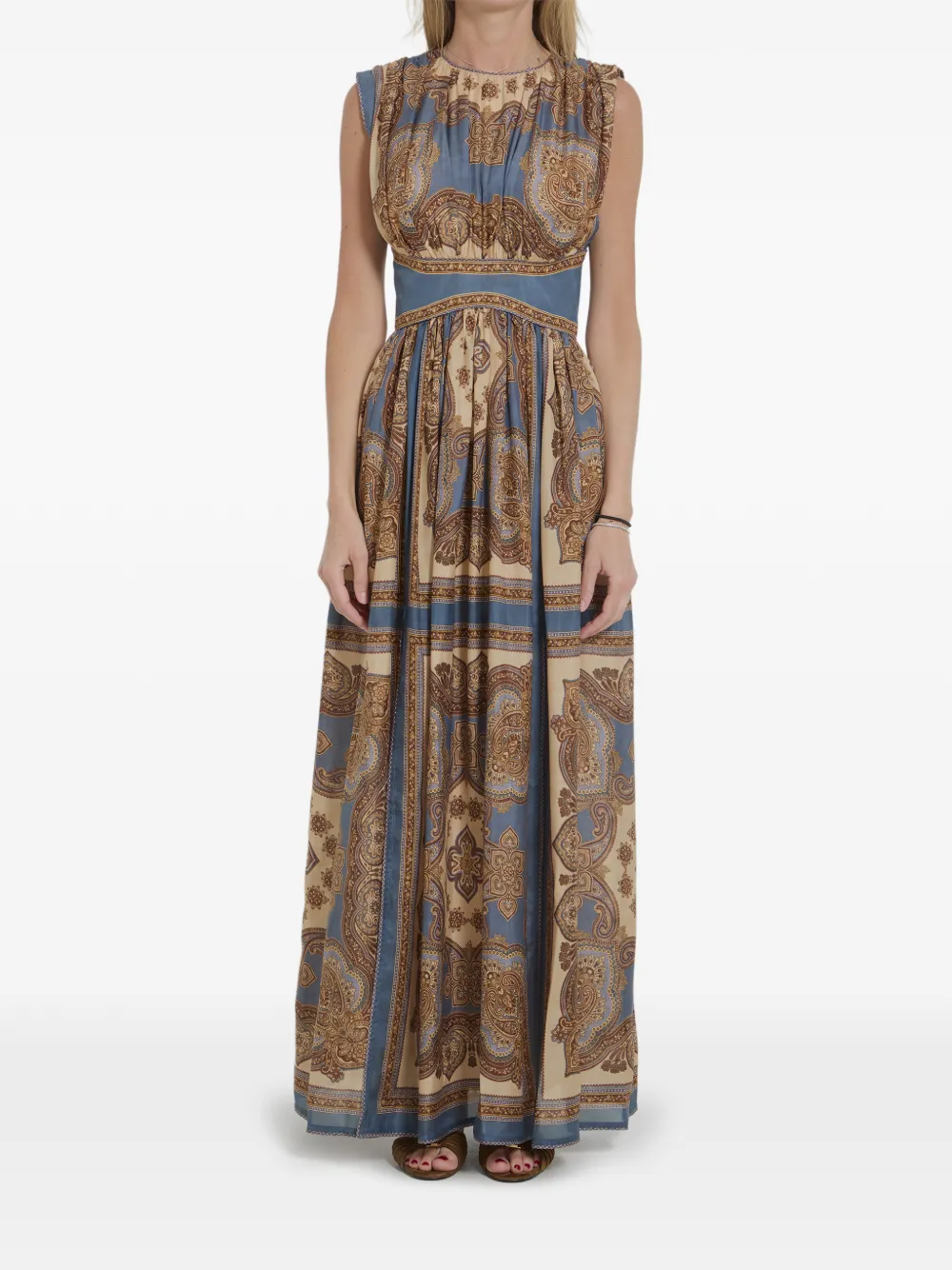 ZIMMERMANN Abito corto con stampa paisley - Blu