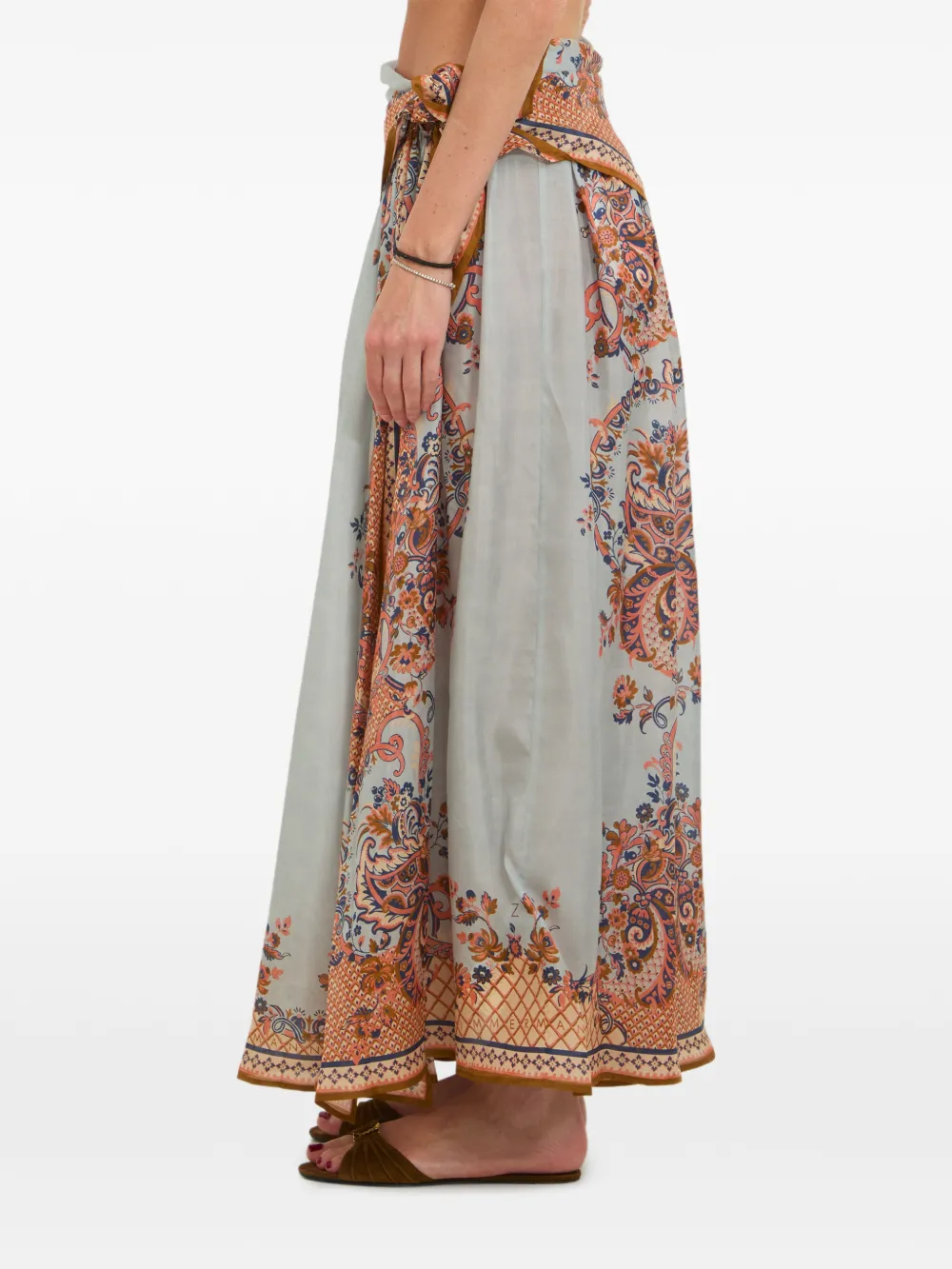 ZIMMERMANN Mahon maxi-jurk met taille Blauw