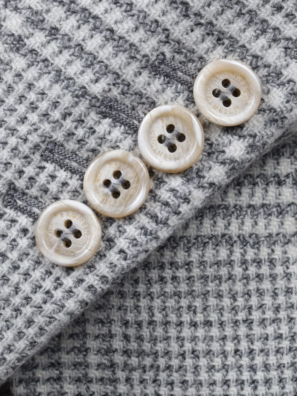 Brunello Cucinelli Geruit wollen pak Grijs