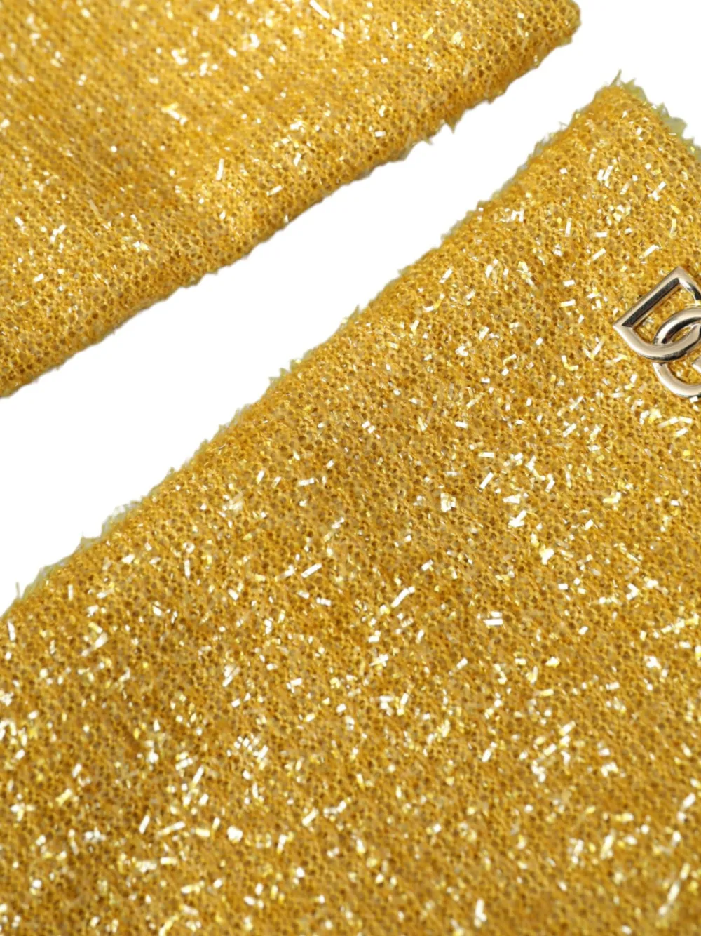 Dolce & Gabbana Handschoenen met pailletten en logo-plakkaat Goud