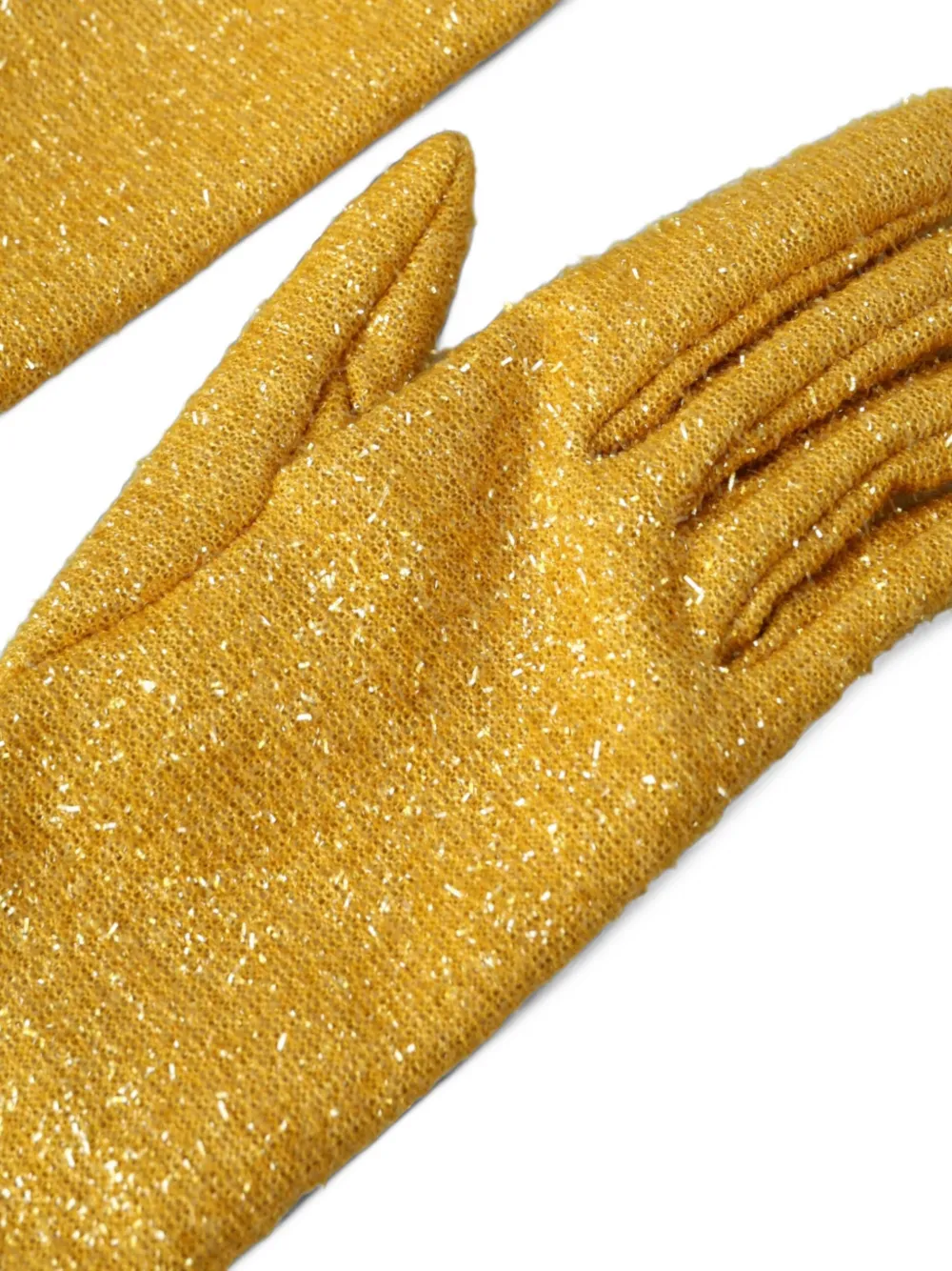 Dolce & Gabbana Handschoenen met pailletten en logo-plakkaat Goud