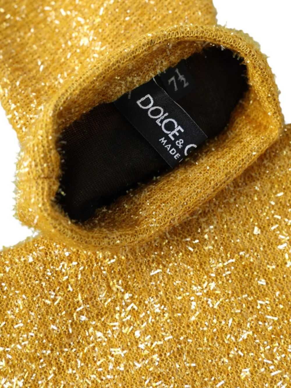 Dolce & Gabbana Handschoenen met pailletten en logo-plakkaat Goud