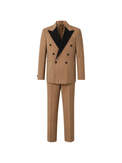 FRANZESE COLLECTION chevron-pattern double-breasted suit