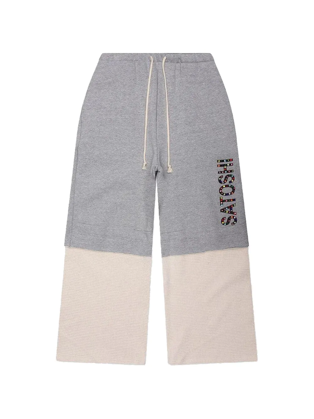 SATOSHI NAKAMOTO Pantaloni sportivi con borchie - Grigio
