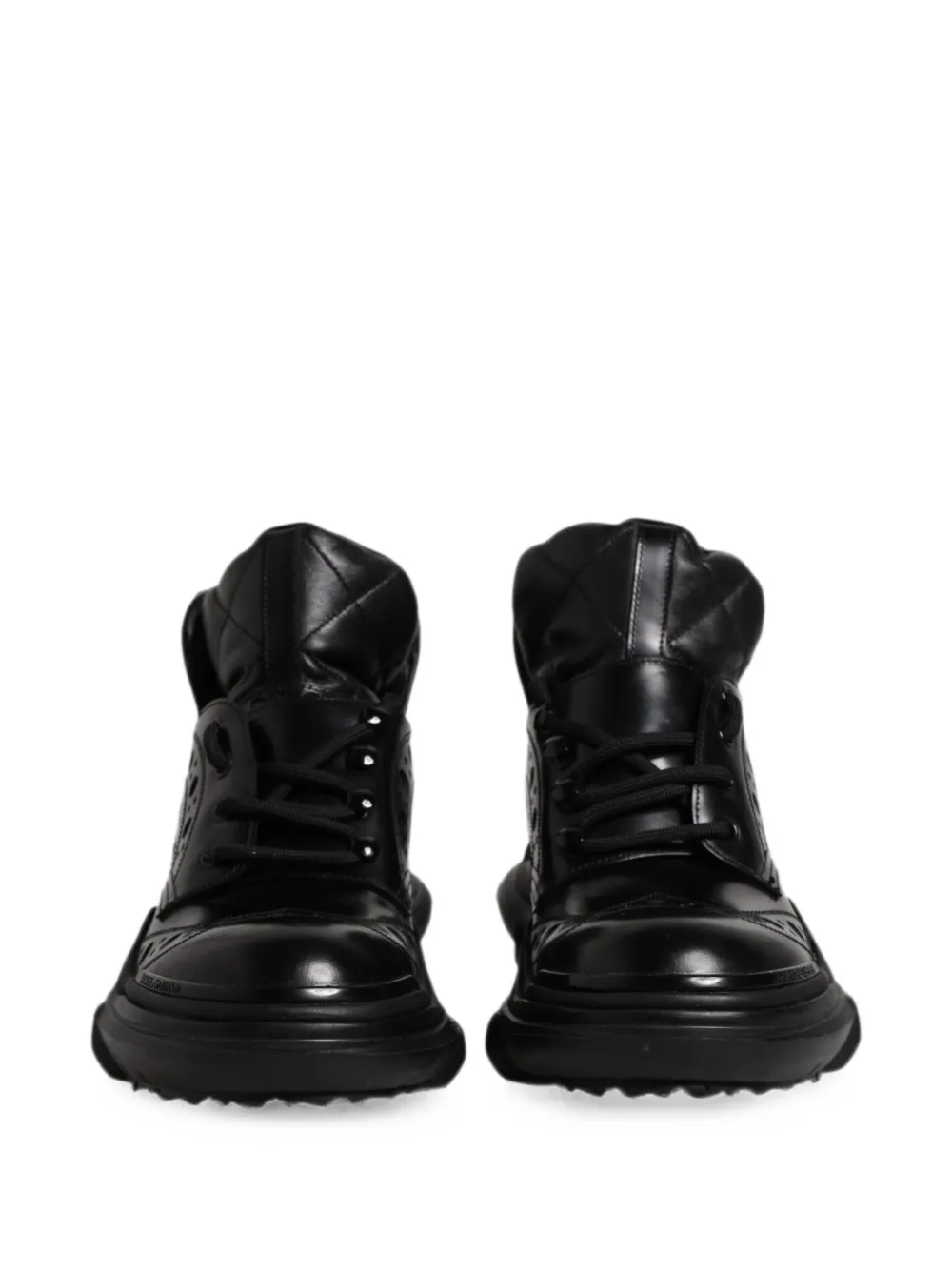 Dolce & Gabbana quilted brogue-detail platform sneakers Zwart