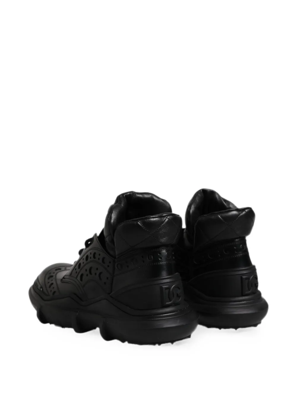 Dolce & Gabbana quilted brogue-detail platform sneakers Zwart