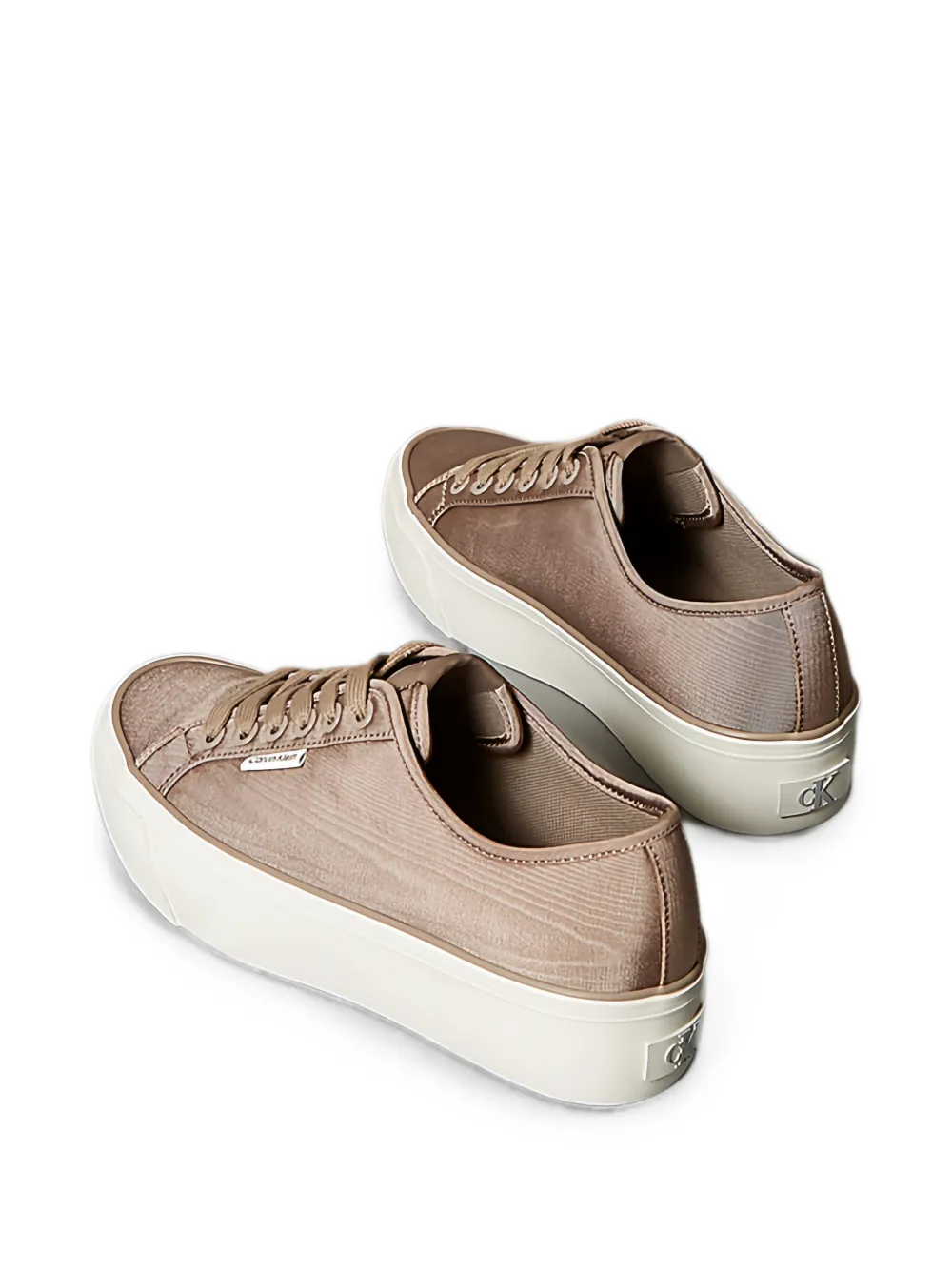 Calvin Klein Moiré Comfort logo-patch platform sneakers Bruin