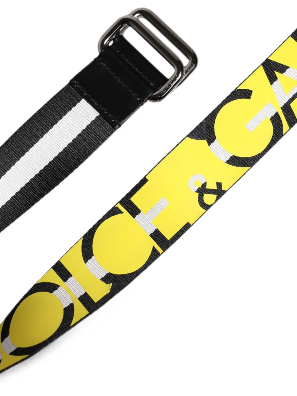 Dolce & Gabbana Gestreepte riem met logo-print Zwart