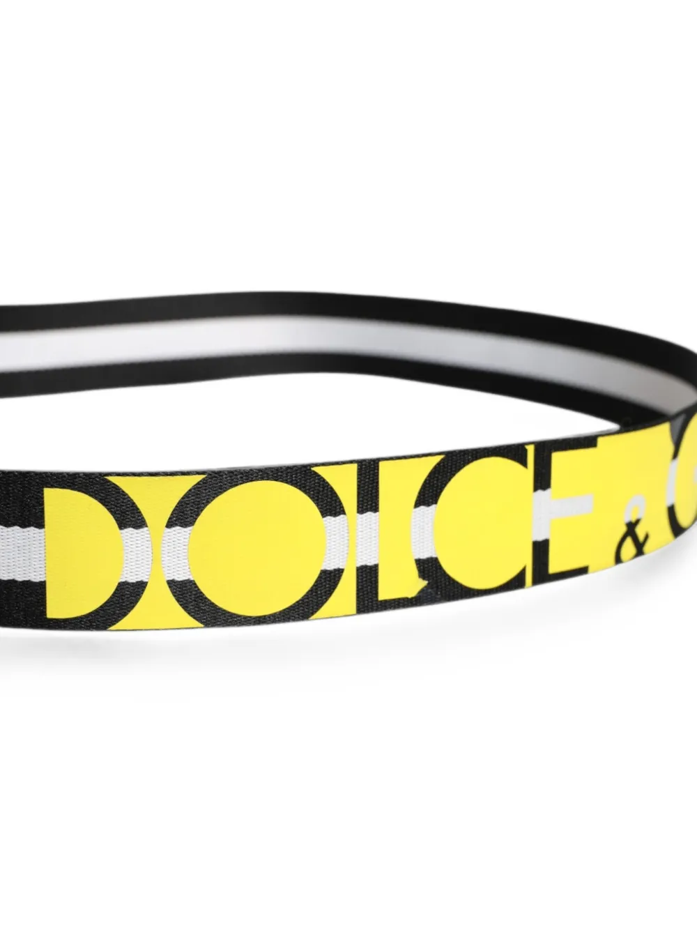 Dolce & Gabbana Gestreepte riem met logo-print Zwart