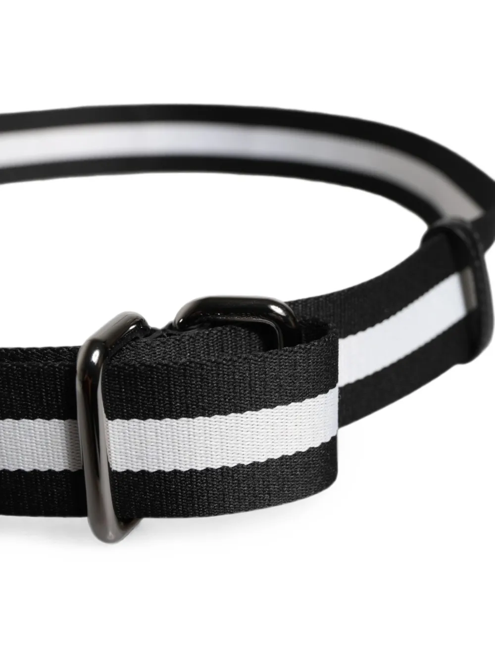 Dolce & Gabbana Gestreepte riem met logo-print Zwart