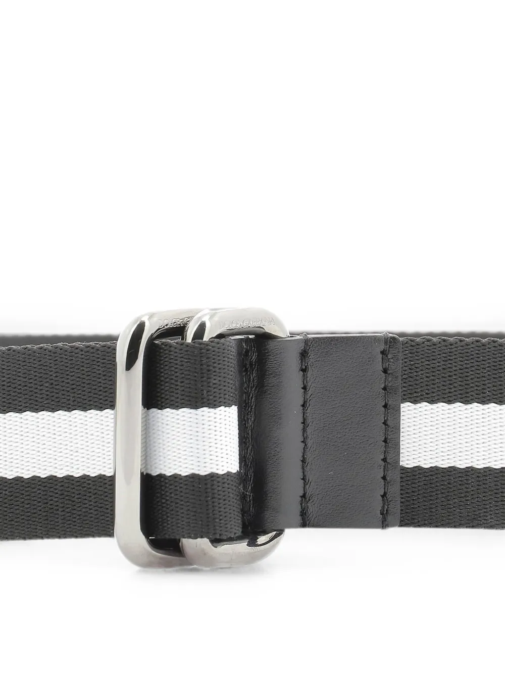 Dolce & Gabbana Gestreepte riem met logo-print Zwart