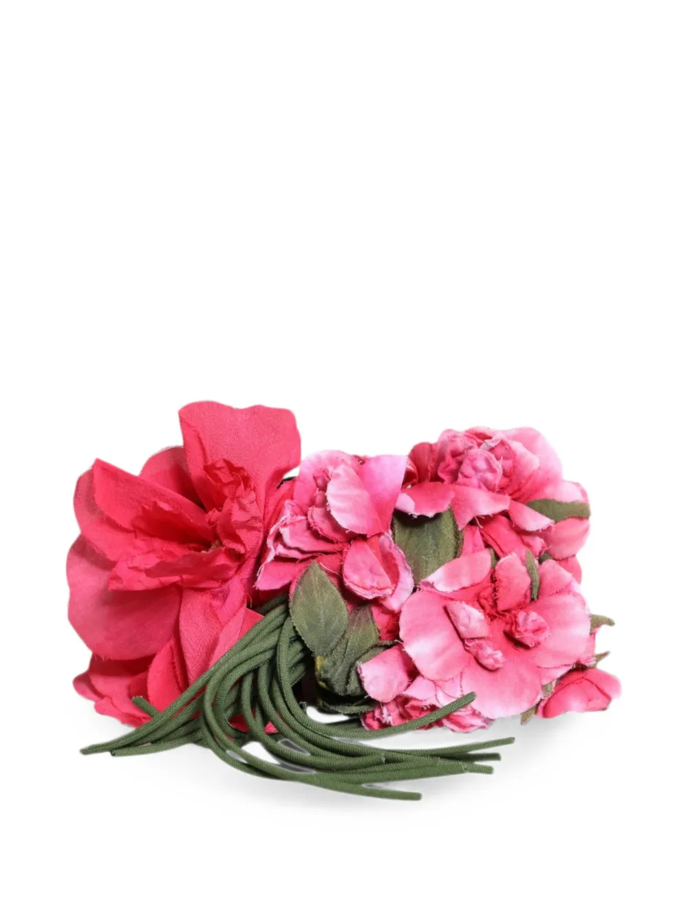 Dolce & Gabbana Fluwelen riem met bloemen-applicatie Zwart