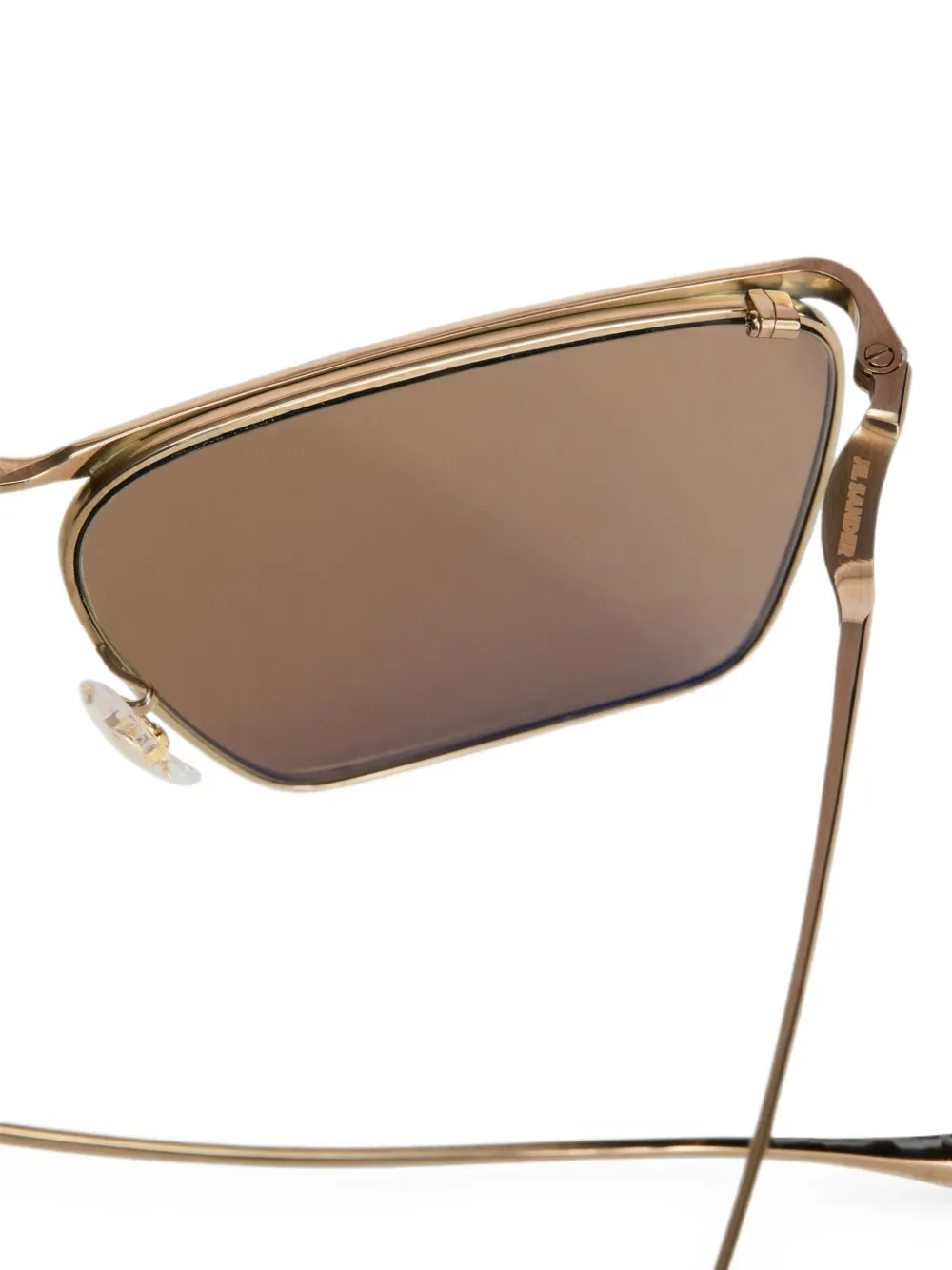 Jil Sander Wireframe zonnebril met geometrisch montuur Goud