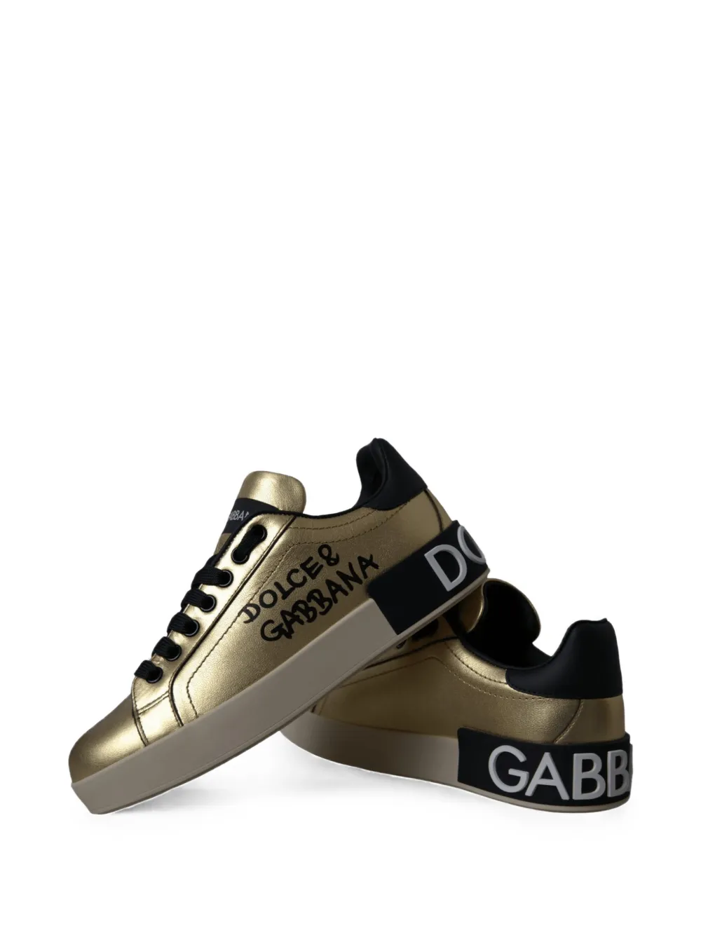 Dolce & Gabbana Portofino metallic sneakers Goud