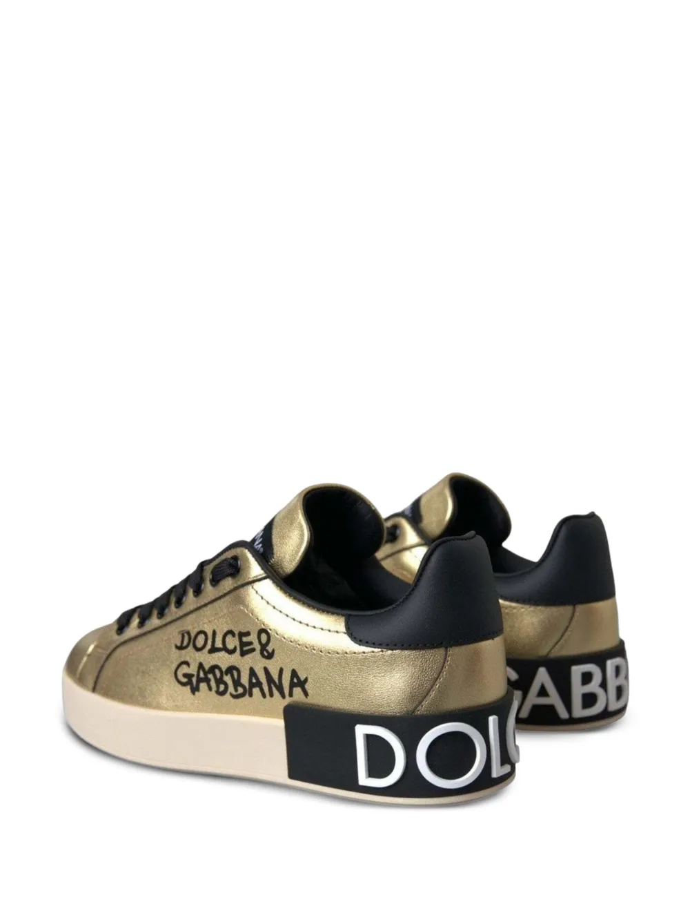 Dolce & Gabbana Portofino metallic sneakers Goud