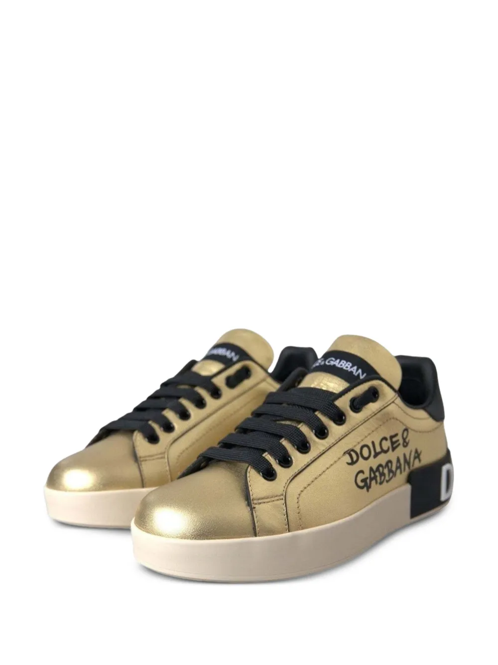 Dolce & Gabbana Portofino metallic sneakers Goud