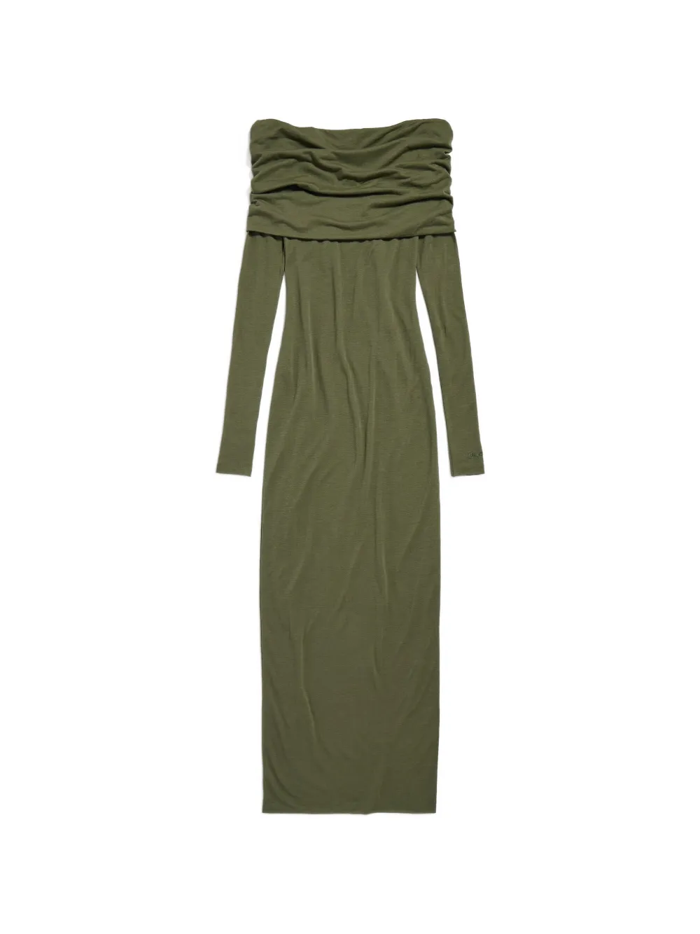 Balenciaga draped off-the-shoulder maxi dress - Green