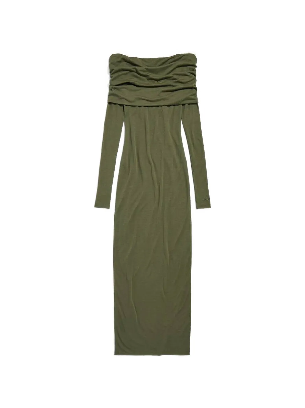 Balenciaga Off-shoulder jurk met lange mouwen Groen