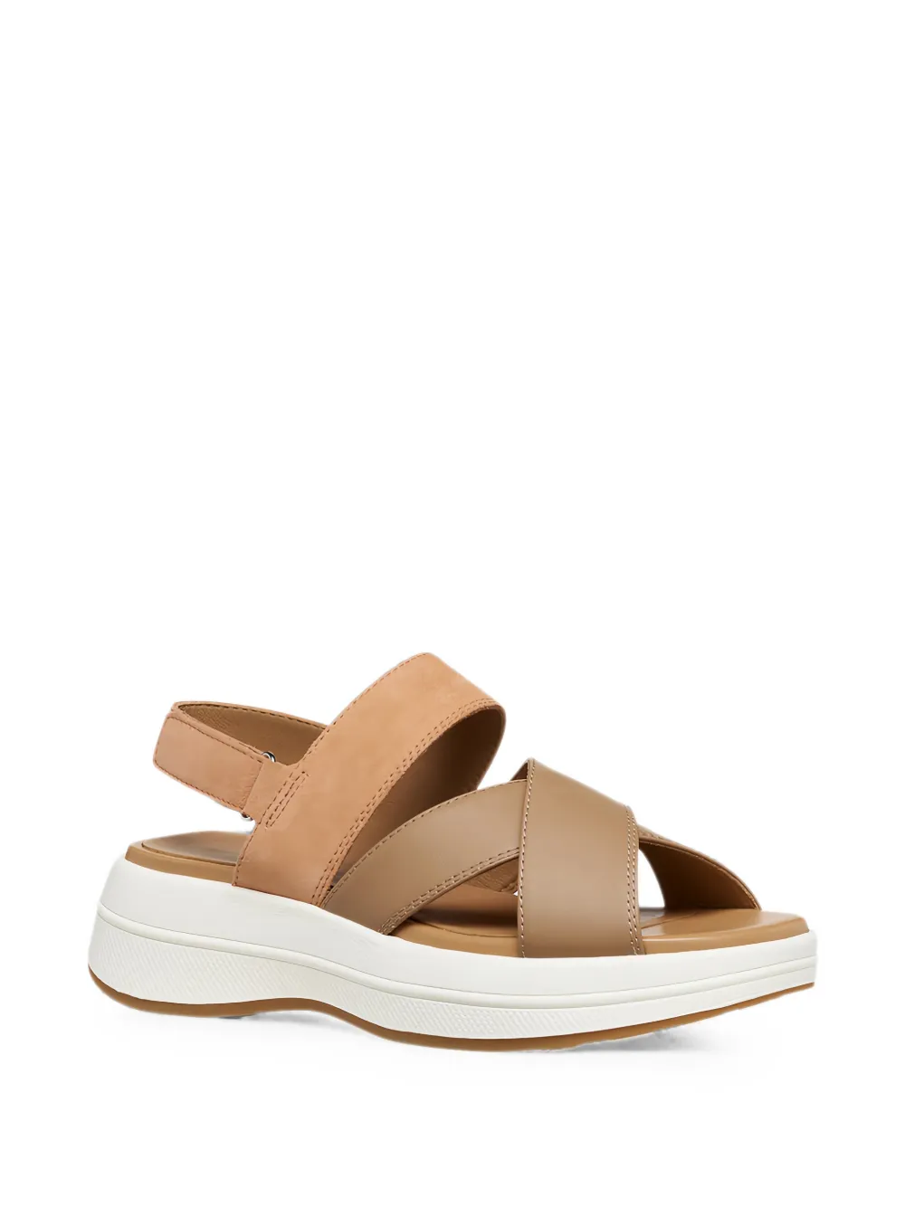 Geox Spherica Ecub-3 S crossover touch-strap sandals Beige