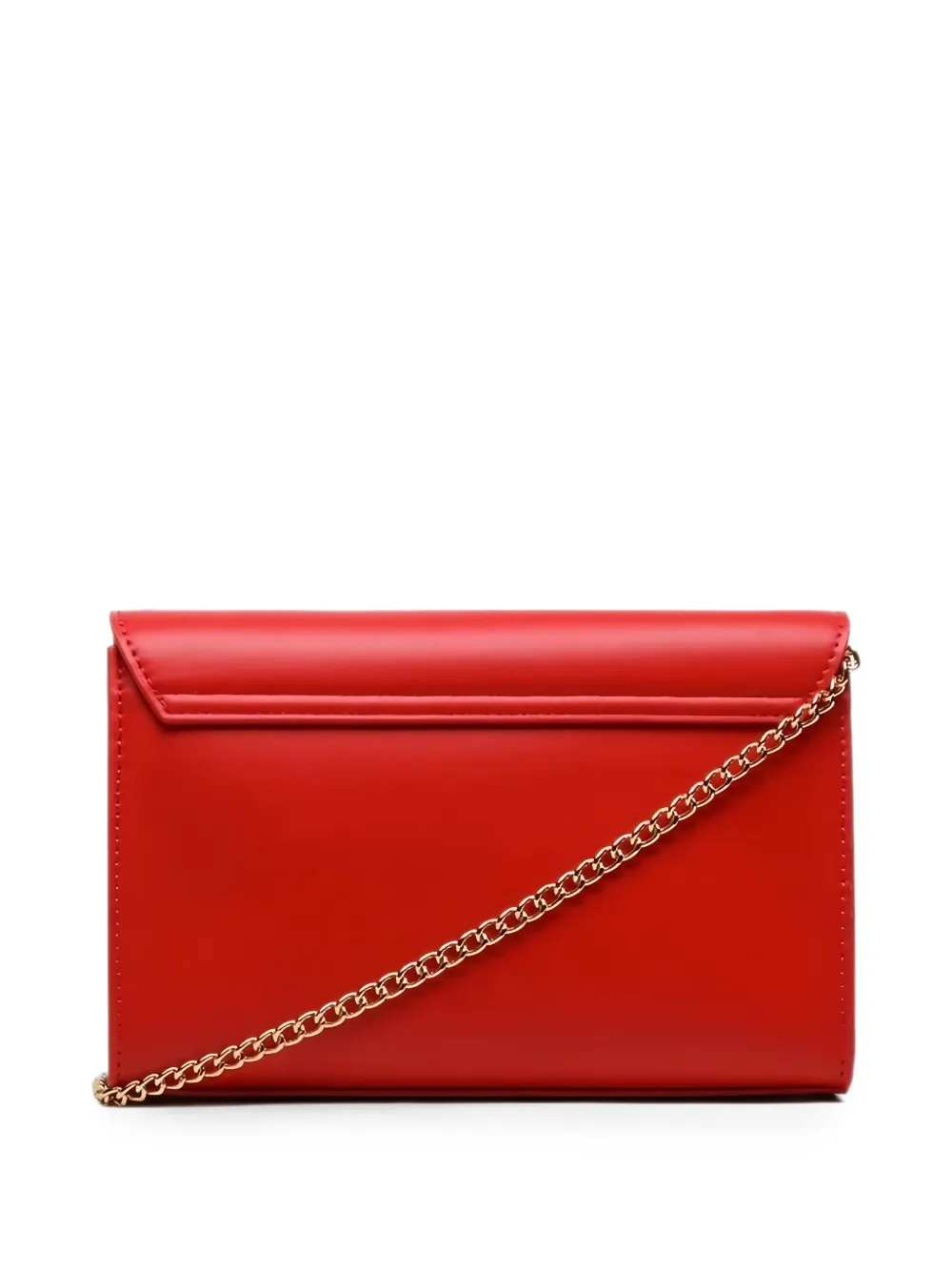 Love Moschino Clutch met logoplakkaat en kettingband Rood