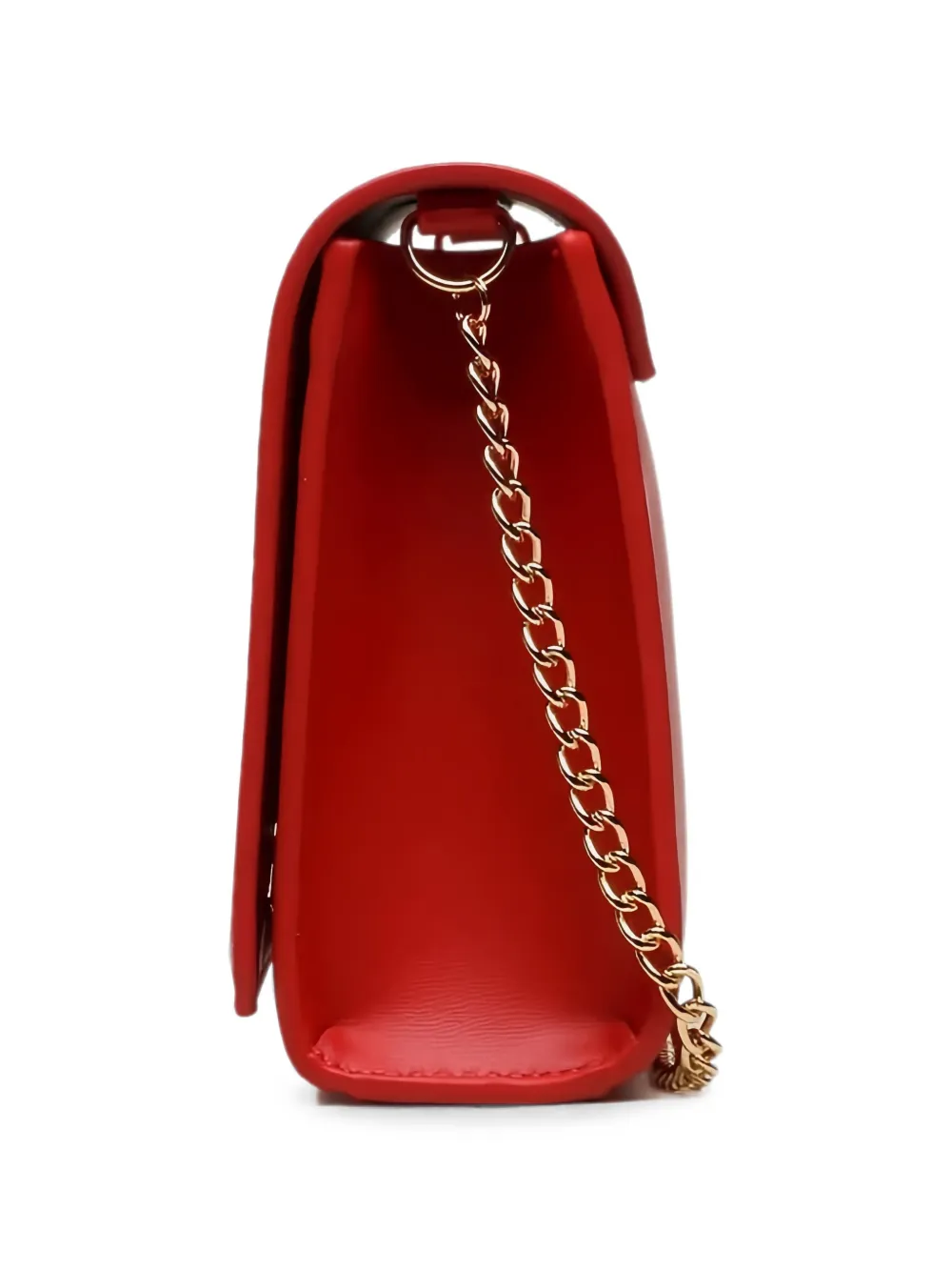 Love Moschino Clutch met logoplakkaat en kettingband Rood