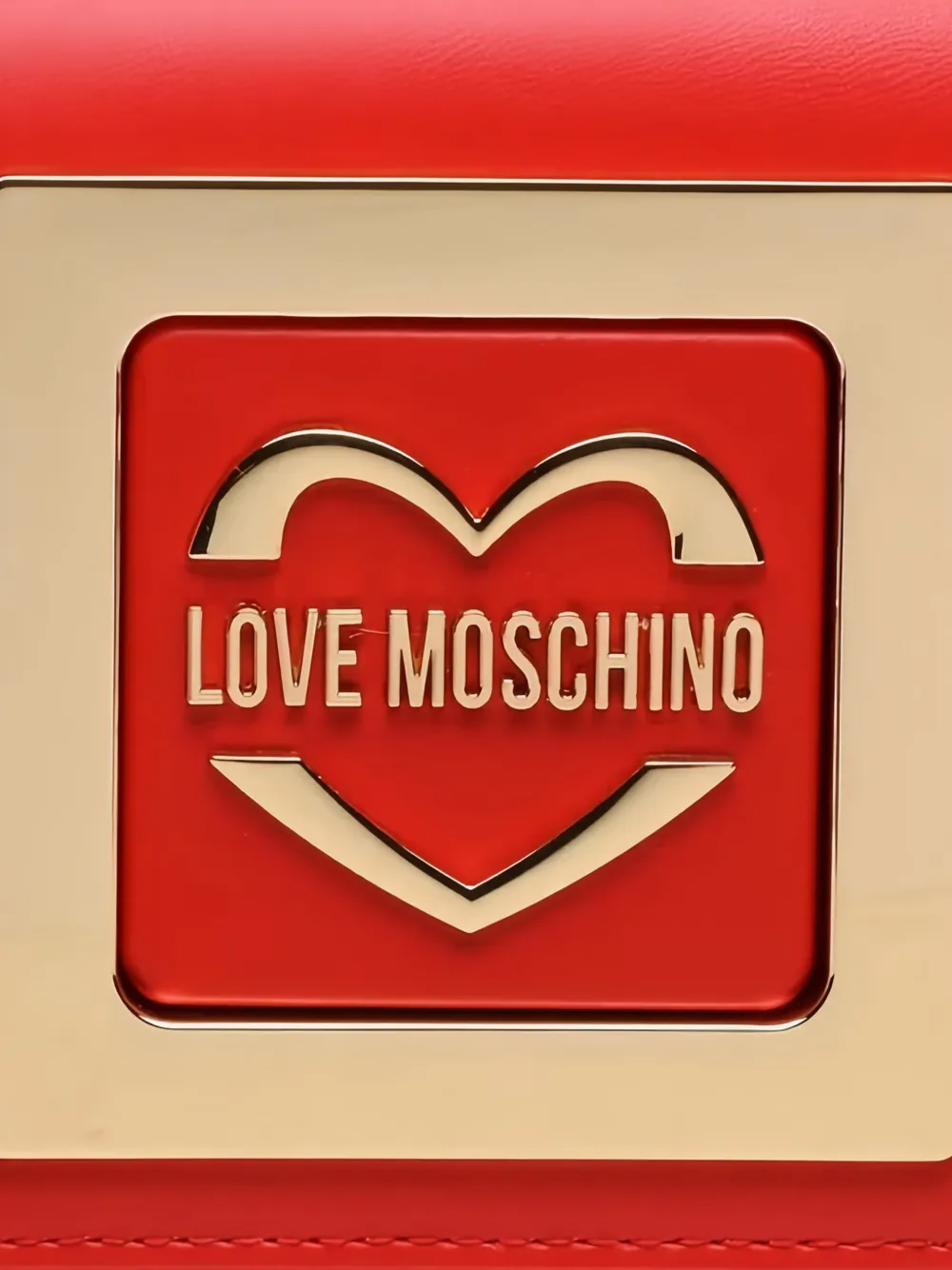 Love Moschino Clutch met logoplakkaat en kettingband Rood