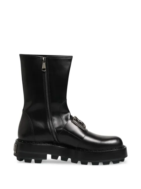 Dolce & Gabbana logo-plaque lug-sole boots