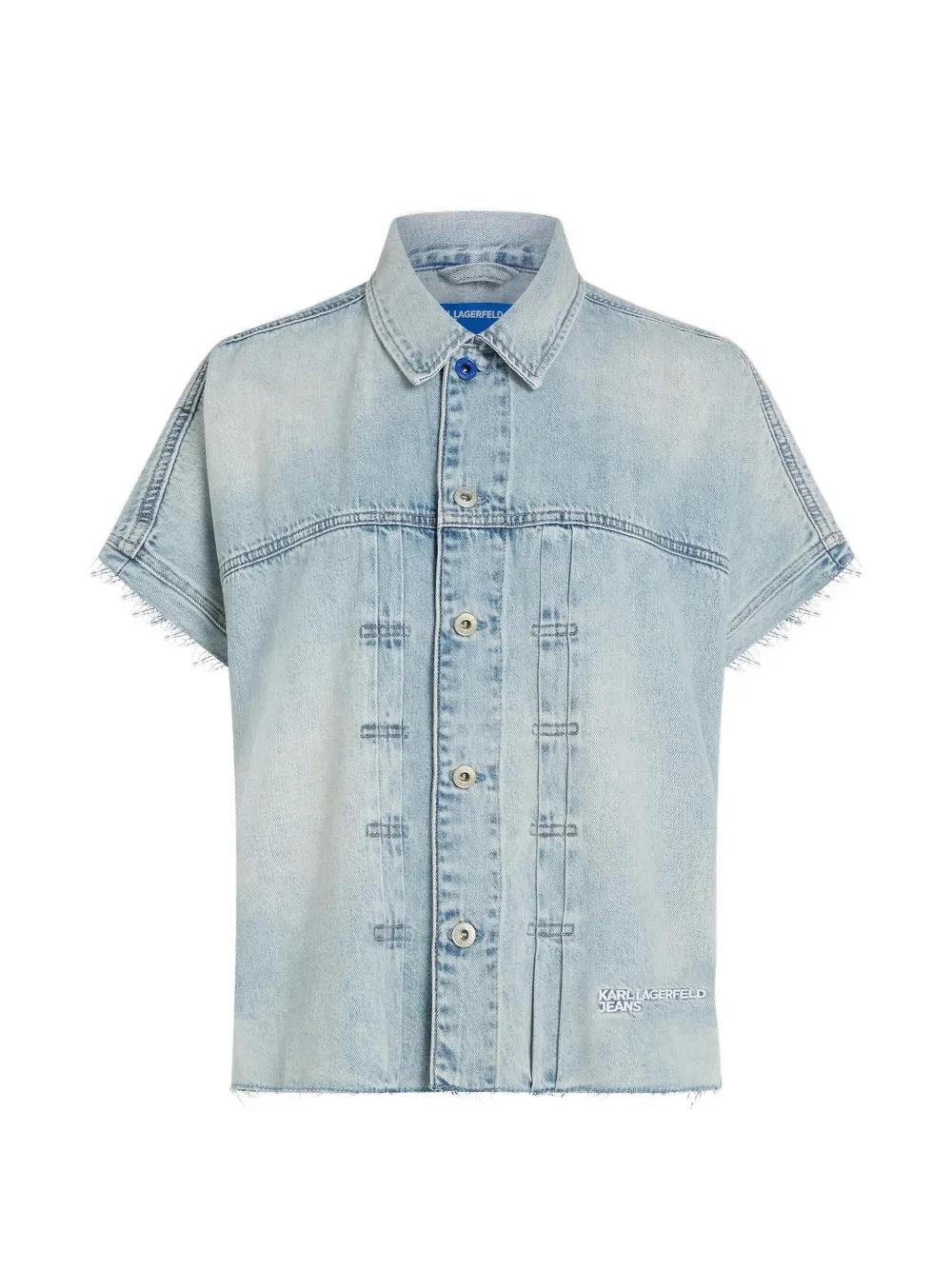 Karl Lagerfeld Jeans acid-wash short-sleeve denim jacket - Blu