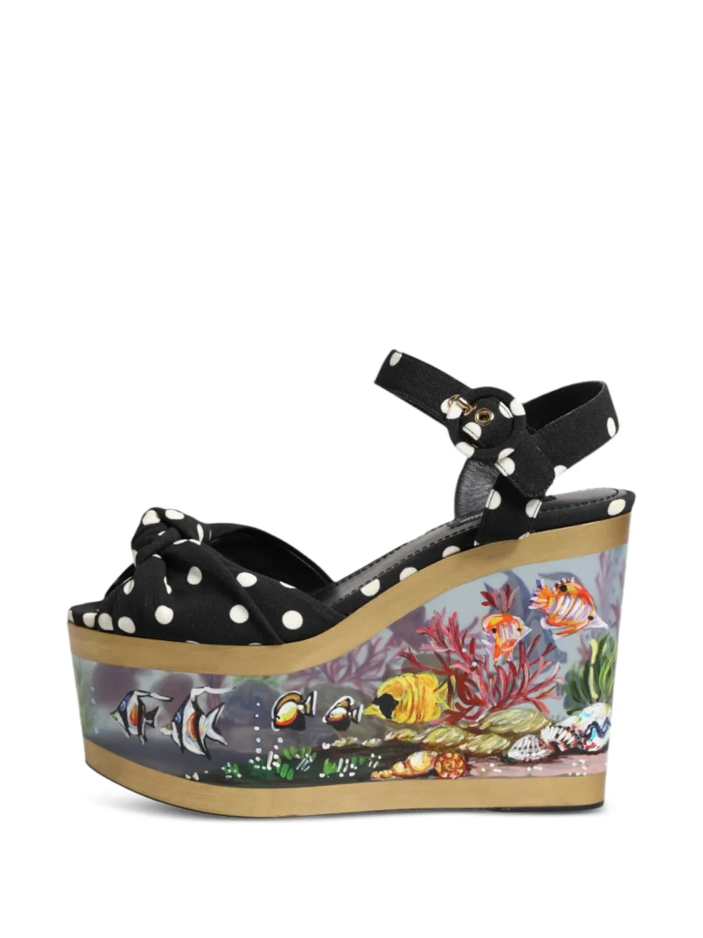 Dolce & Gabbana polka-dot fish-motif sandals Zwart