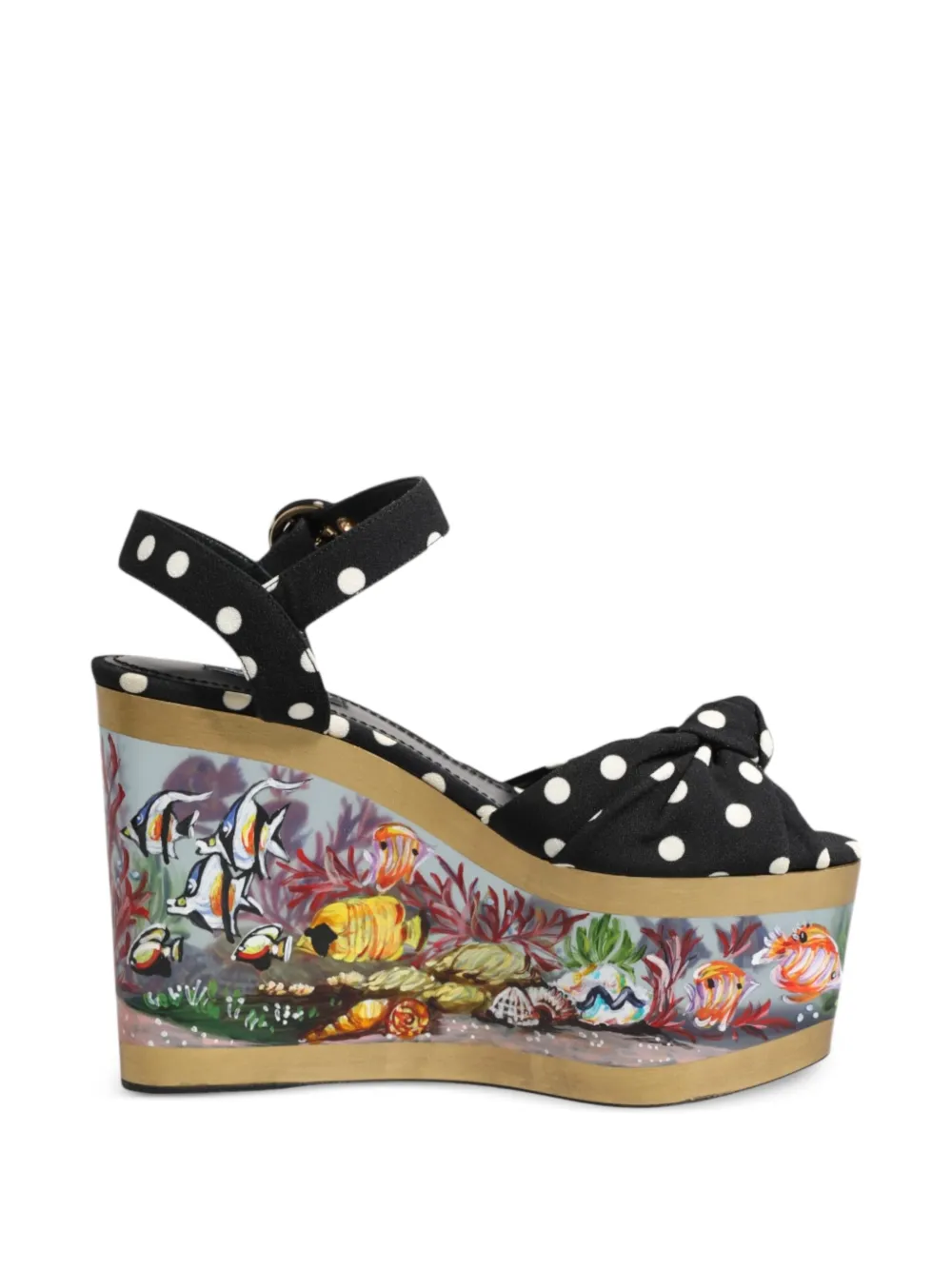 Dolce & Gabbana polka-dot fish-motif sandals Zwart