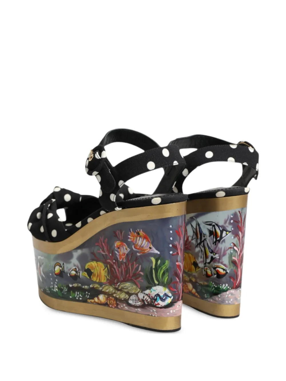 Dolce & Gabbana polka-dot fish-motif sandals Zwart
