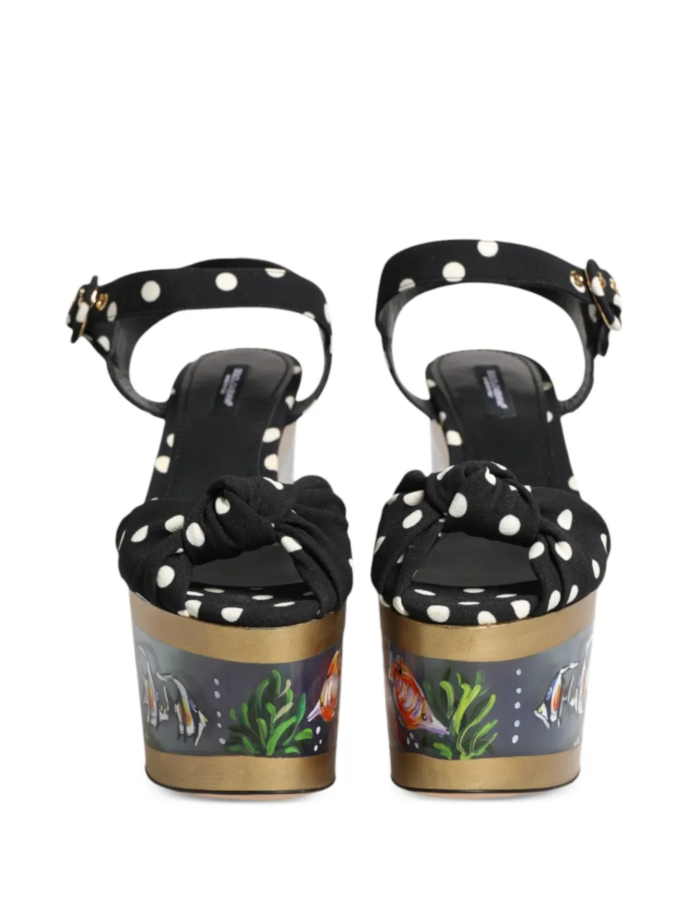 Dolce & Gabbana polka-dot fish-motif sandals Zwart