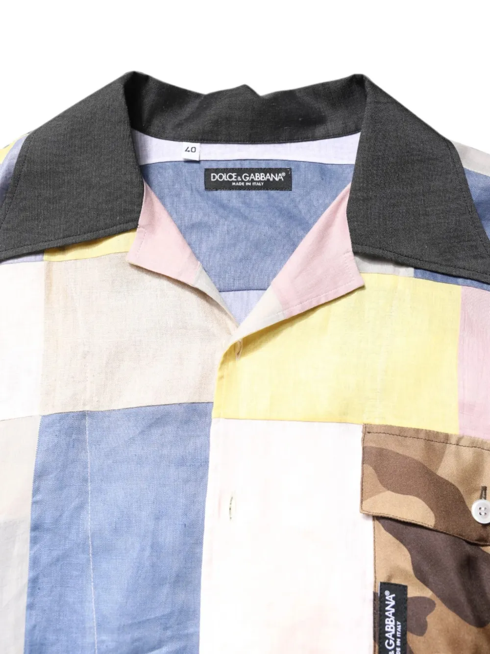 Dolce & Gabbana Overhemd met patchwork Beige