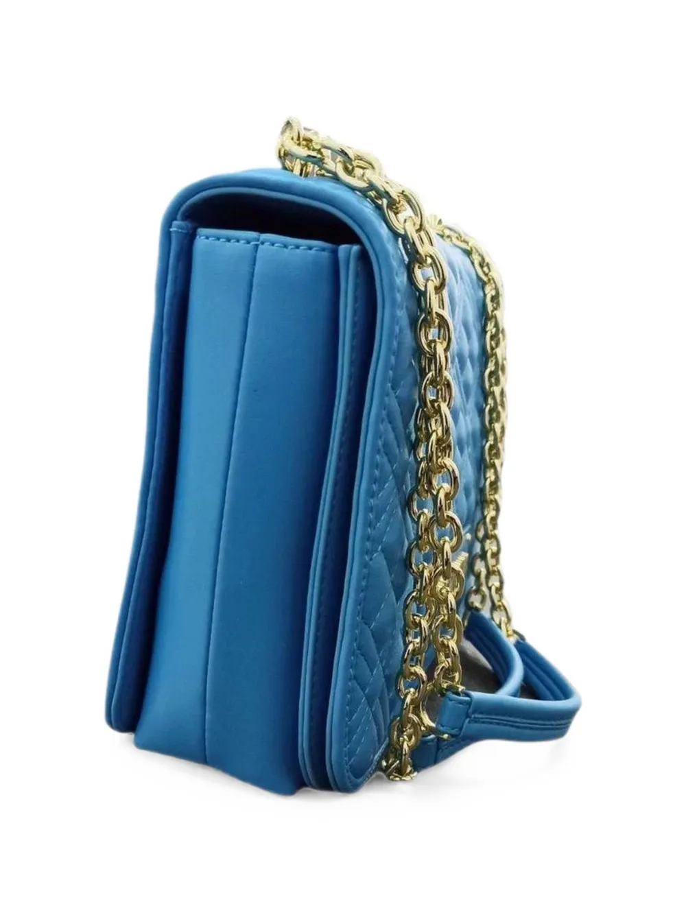 Love Moschino Gewatteerde clutch met logo-plakkaat Blauw