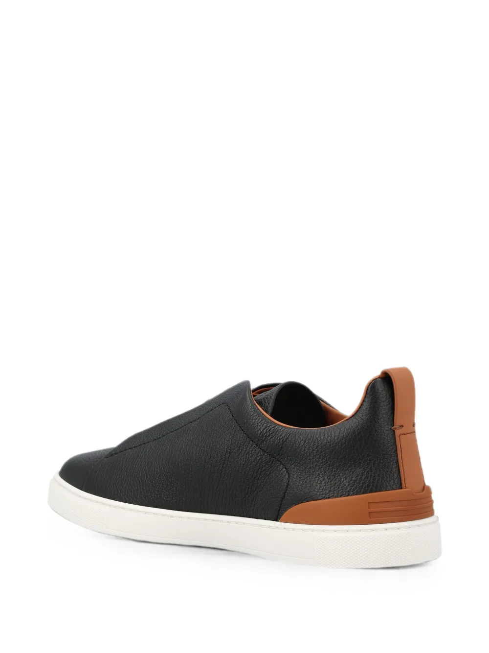 Zegna Triple Stitch leather sneakers Zwart