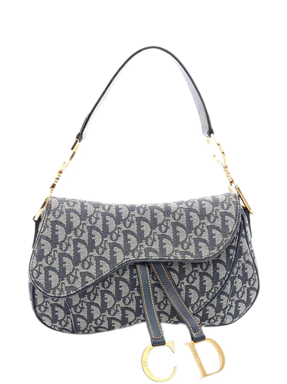 Christian Dior Pre-Owned 2010-2026 Diorissimo Canvas Double Saddle Bag shoulder bag - Blue