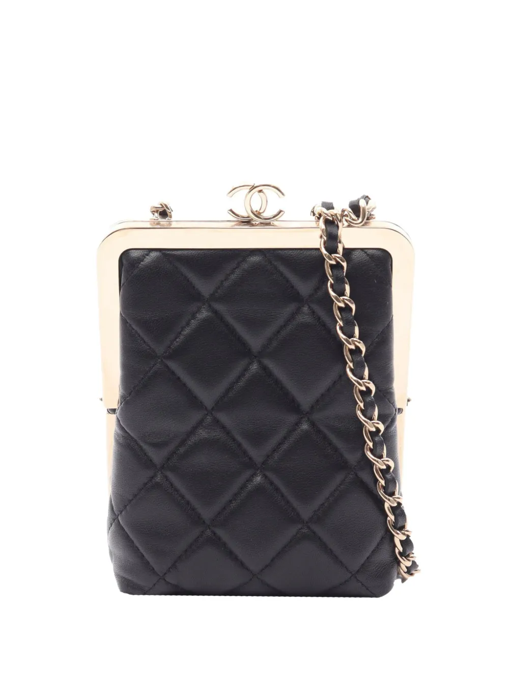 CHANEL Pre-Owned 2021 CC Quilted Acrylic and Lambskin Evening Clutch With Chain crossbody bag - Nero