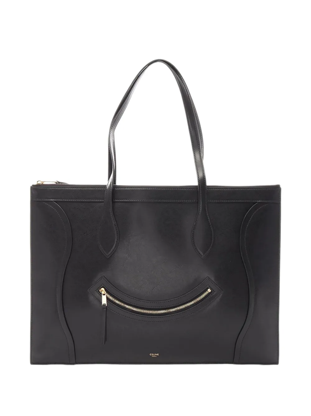 Celine Pre-Owned 2010-2026 Shiny Calfskin Flat Luggage tote bag - Black
