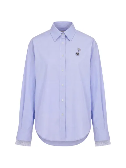 Monse cherry-embellished checked-cuff shirt