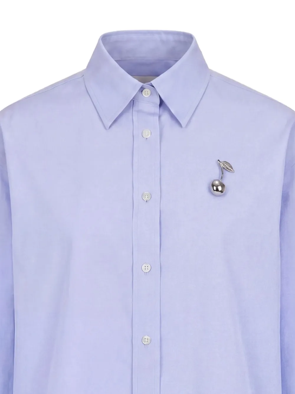 Monse Blouse verfraaid met kersen en geruite manchetten Blauw
