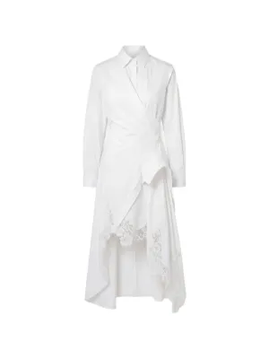 cotton poplin asymmetrical shirt dress Cotton Poplin Asymmetrical Shirt Dress