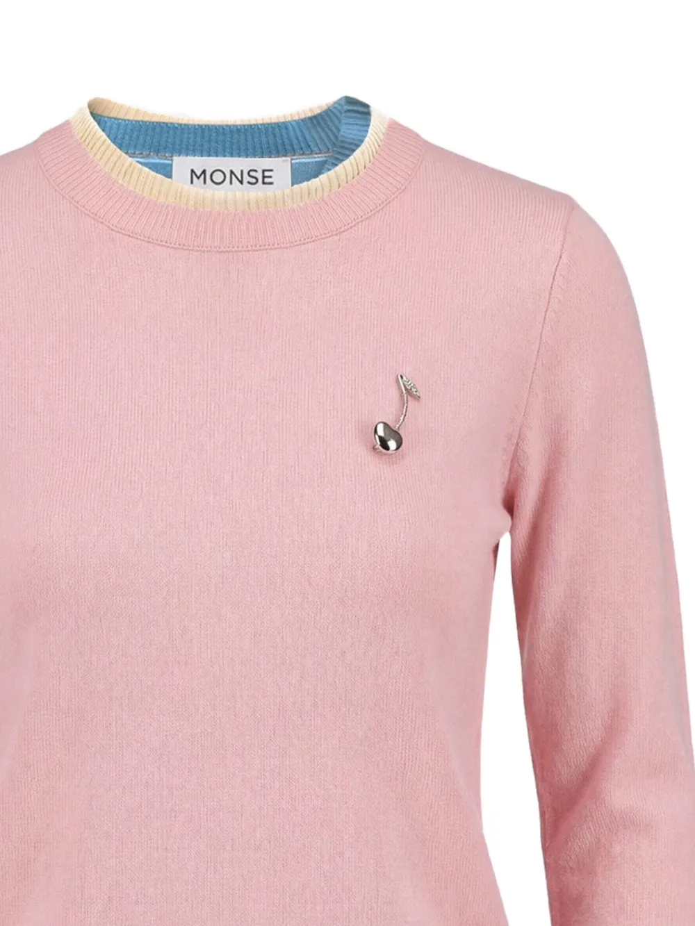 Monse Gelaagde trui met kersen-patroon Roze