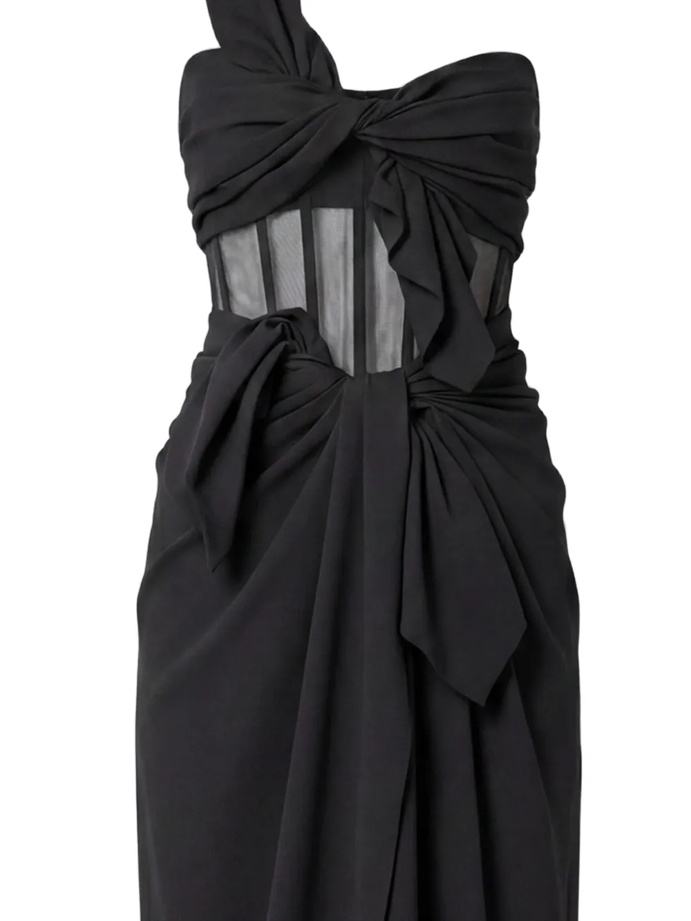 Monse Asymmetrische maxi-jurk met korset-stijl Zwart