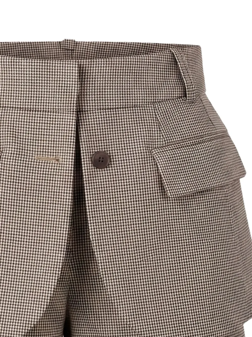 Monse Geruite mini-shorts met afwerking Bruin