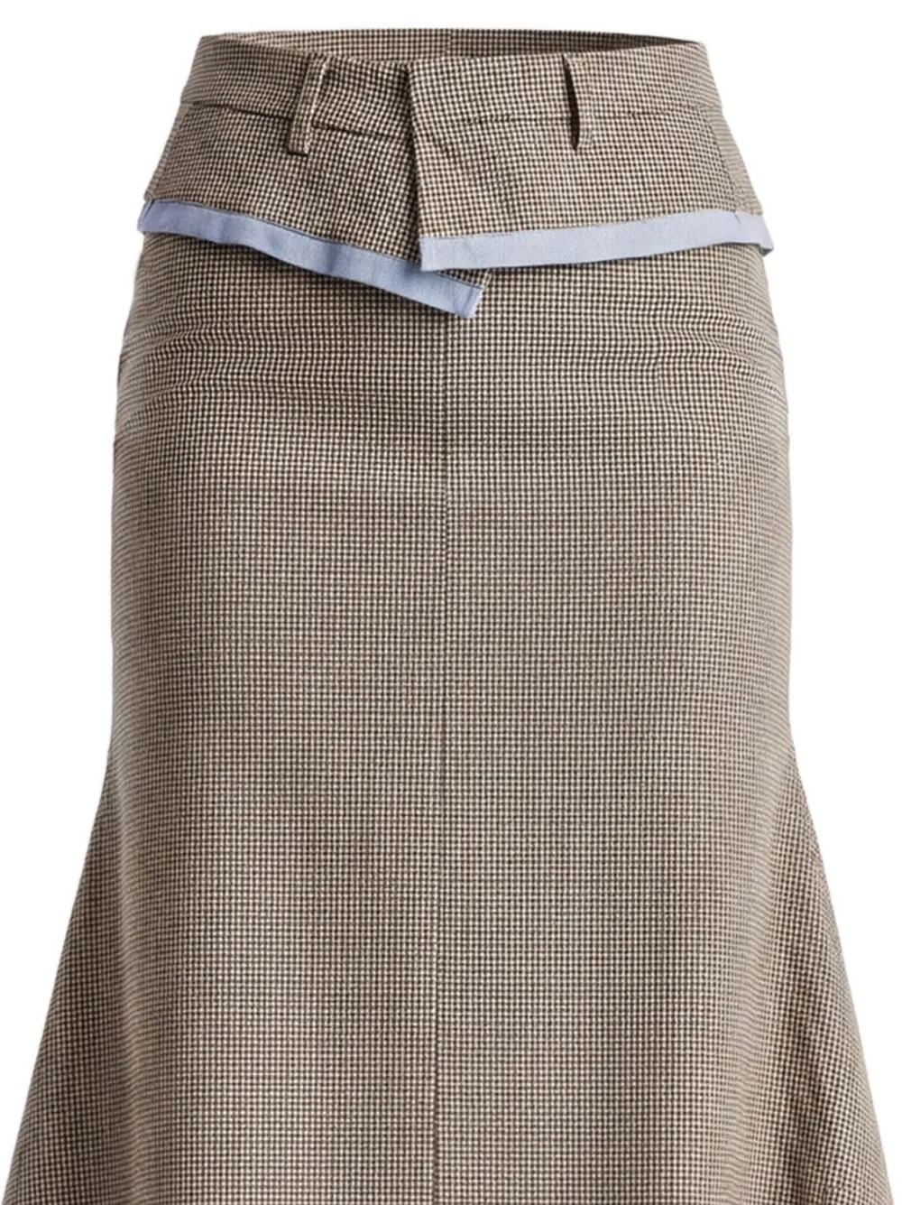 Monse Midi-rok met pied-de-poule print en gedeconstrueerde tailleband Bruin