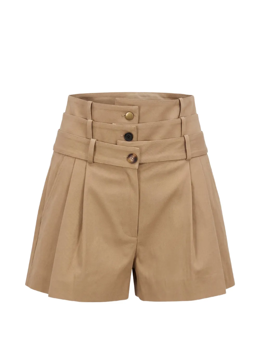 Monse triple-waistband pleated shorts - Neutrals