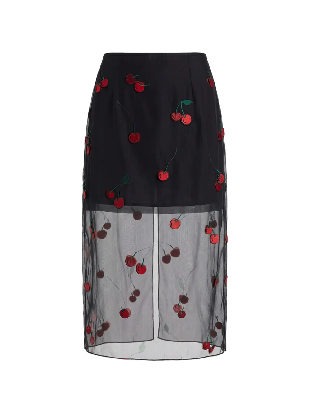 Monse Gonna midi semi trasparente con ricamo - Nero