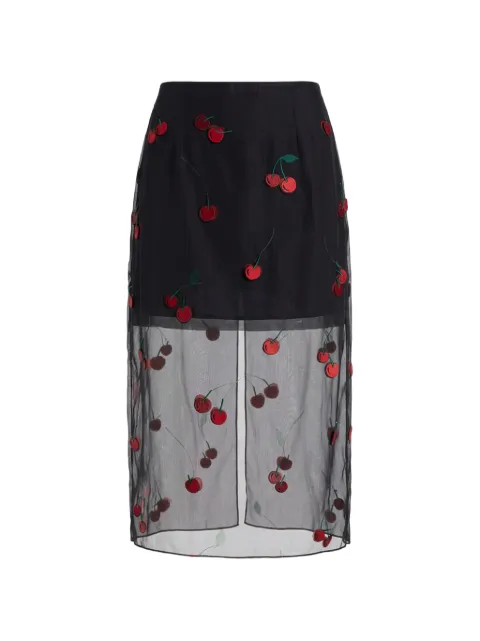 Monse cherry-embroidered sheer midi skirt