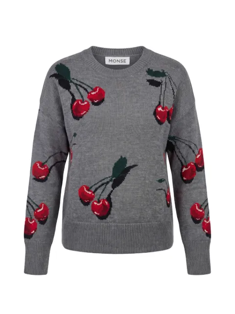 Monse sweater med kirsebærmotiv