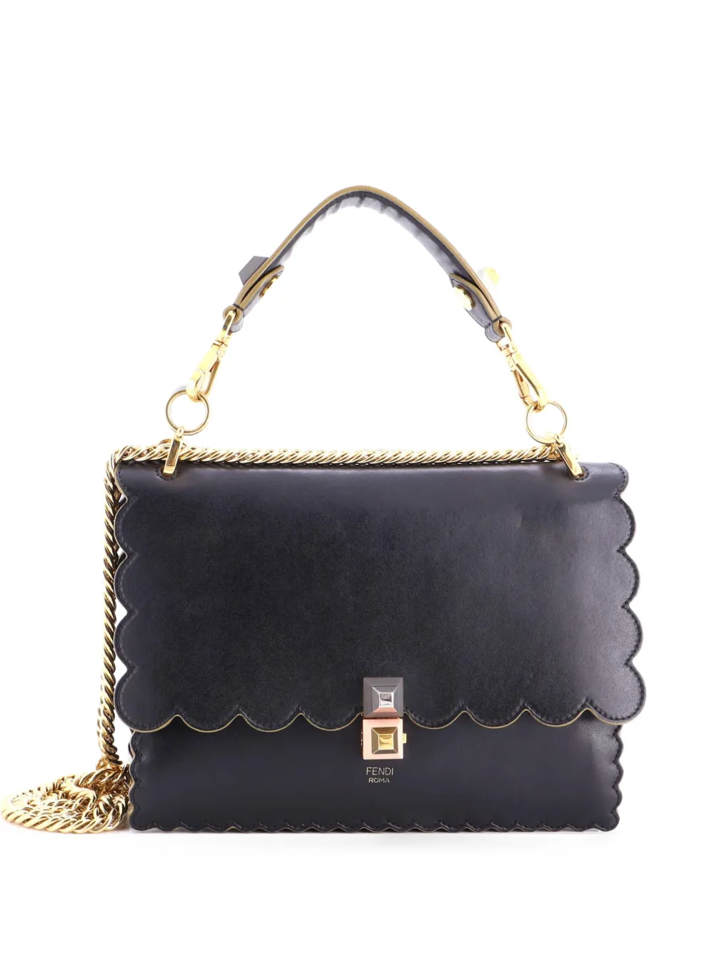 Fendi Pre-Owned Kan I Bag Leather Medium shoulder bag - Nero